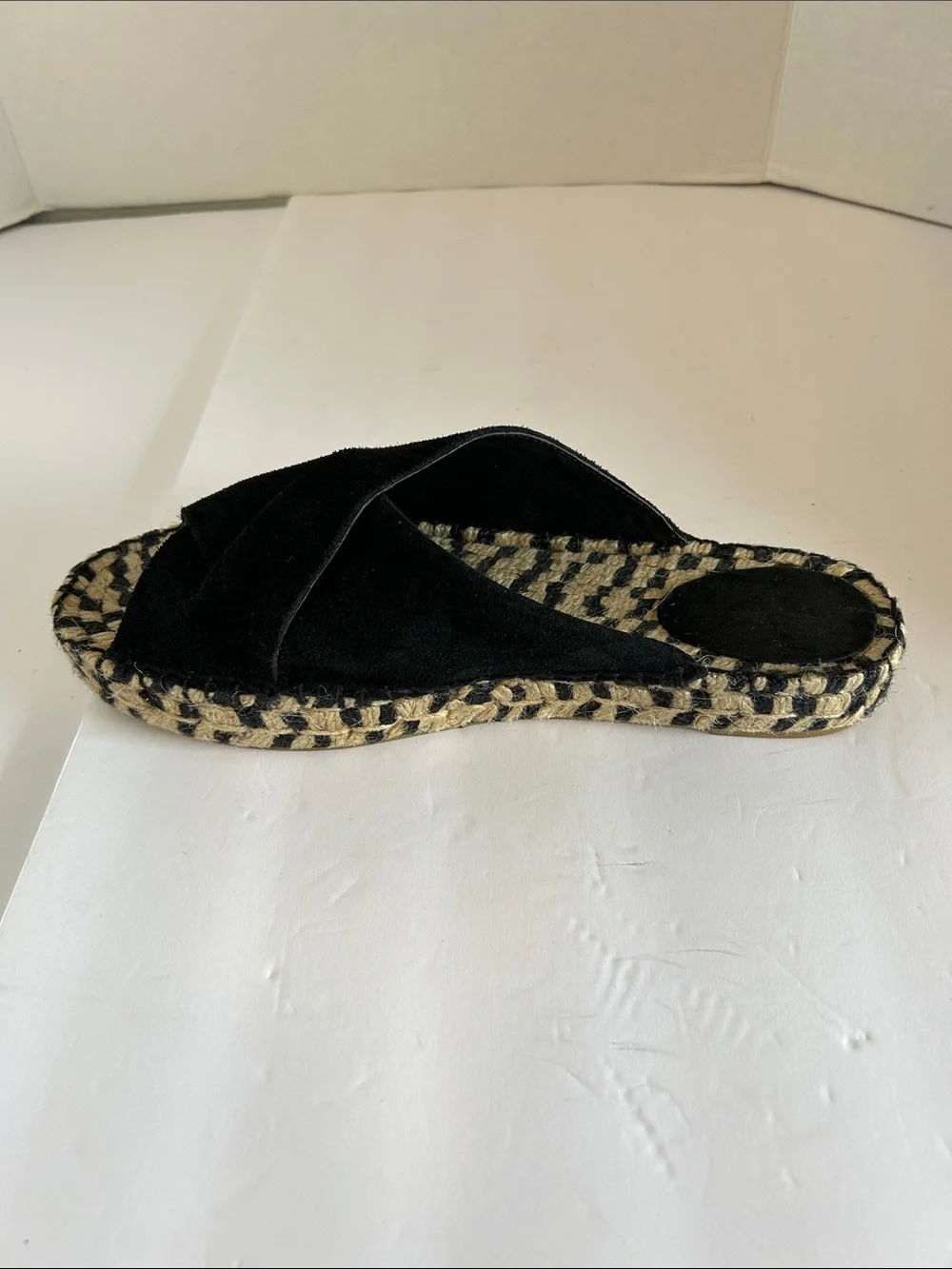 Free People Black Suede Crisscross Espadrille Slides